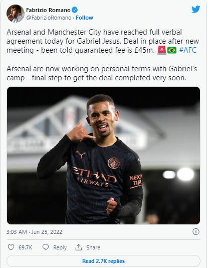 Transfer Gabriel Jesus